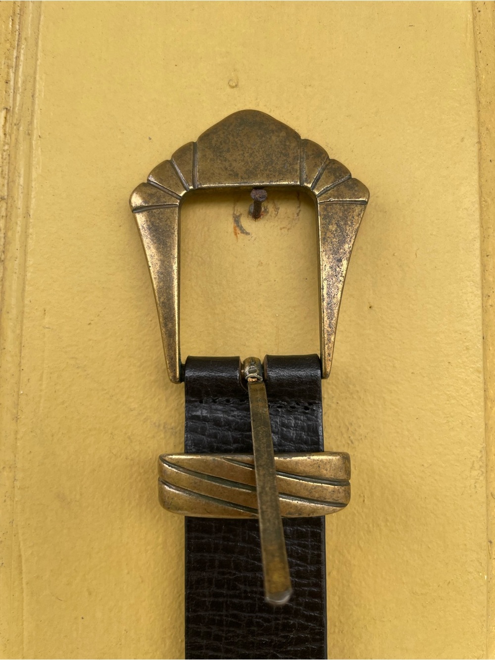 Vintage Linea Pelle Size S Black Italian Leather Western Concho Statement Belt - Picture 10 of 11